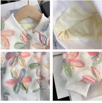 Chaqueta de mujer para niños con flores 