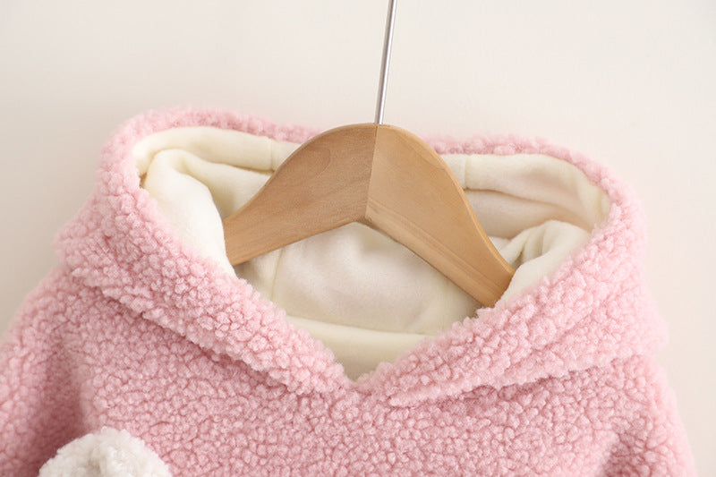 Conjunto infantil de invierno con gatito grueso para mujer 