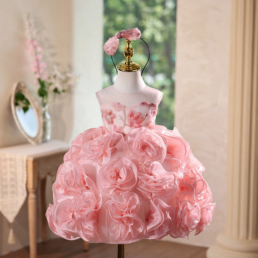 Children's Floral Sequin Dress