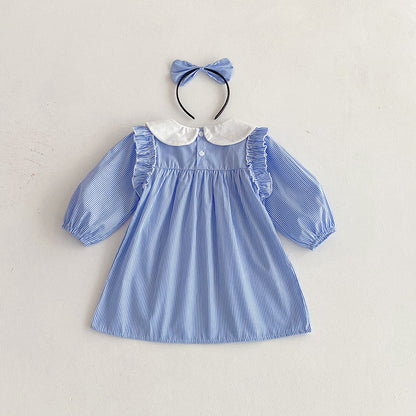 Body/ Striped Children's Dress with Bow