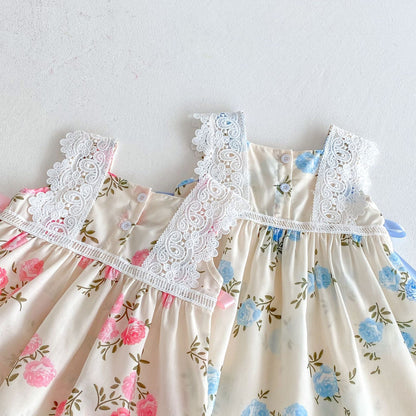 Floral Dress with Bow for Girls