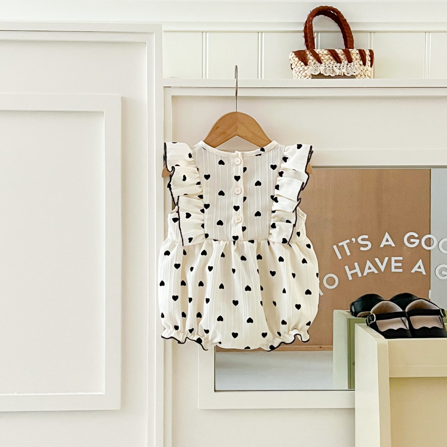 Girls' Bodysuit with Hearts