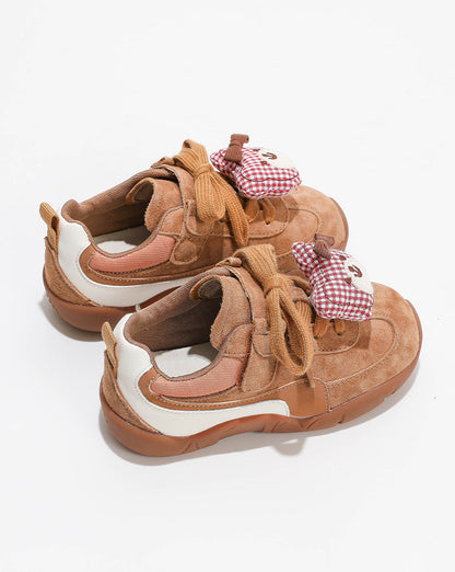Children's Checkered Bear Sneakers