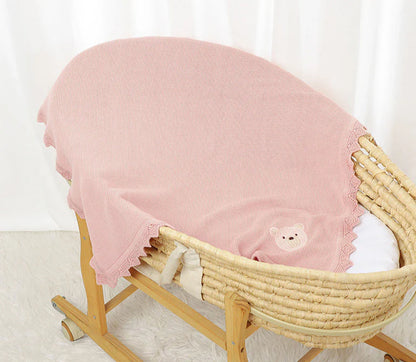 Teddy Bear Knitted Blanket