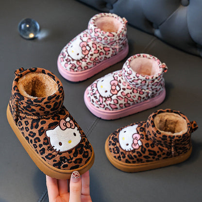 Fashion Boots PU Short Plush Warm Girls Boots
