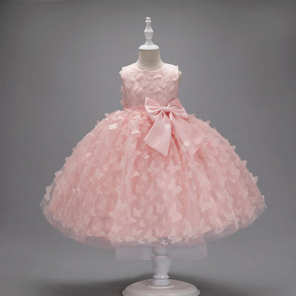Children's Dress with Butterflies and Bow