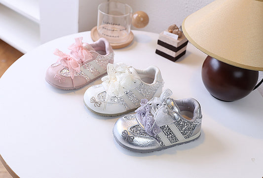 Girls' Rhinestone Sneakers with Bows