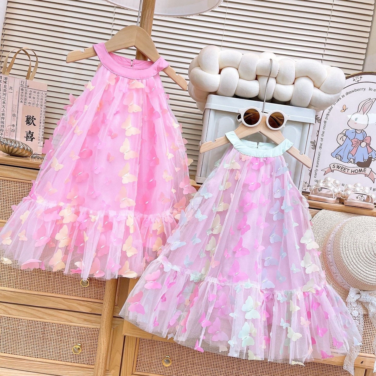 Children's Tulle Dress with Butterflies