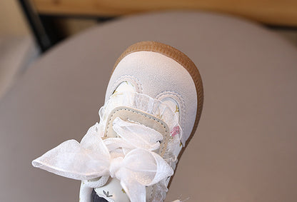 Children's Sneakers with Flowers and Bow