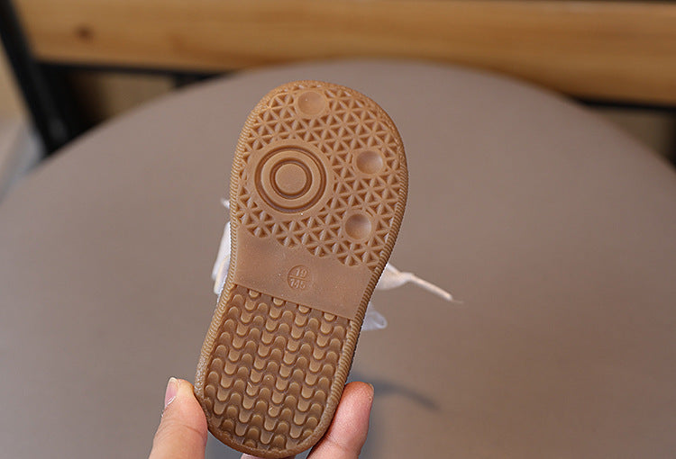 Children's Sneakers with Flowers and Bow