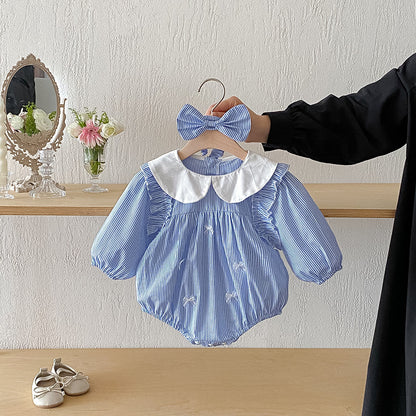 Body/ Striped Children's Dress with Bow
