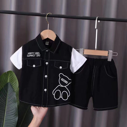 Boys' Set with Pockets and Bear Design