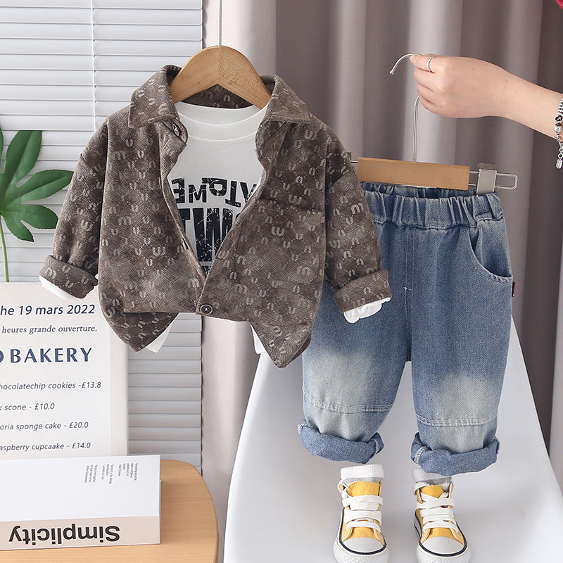Boys' 3-Piece Set with Pockets and Jeans