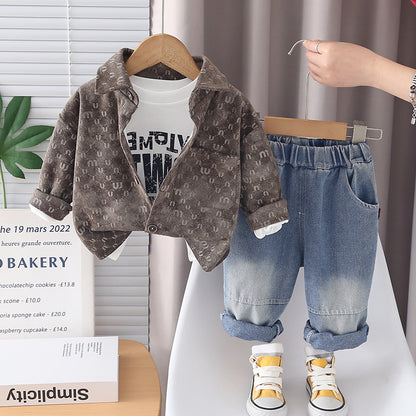 Boys' 3-Piece Set with Pockets and Jeans