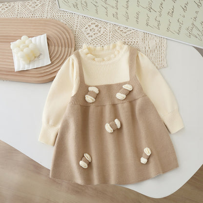 Children's Knitted Dress with Little Balls