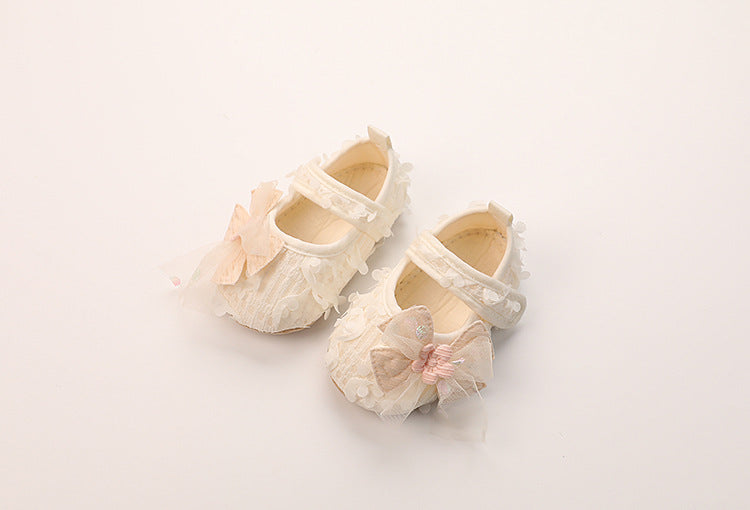 Children's Shoes with Flowers and Bow
