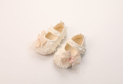 Children's Shoes with Flowers and Bow