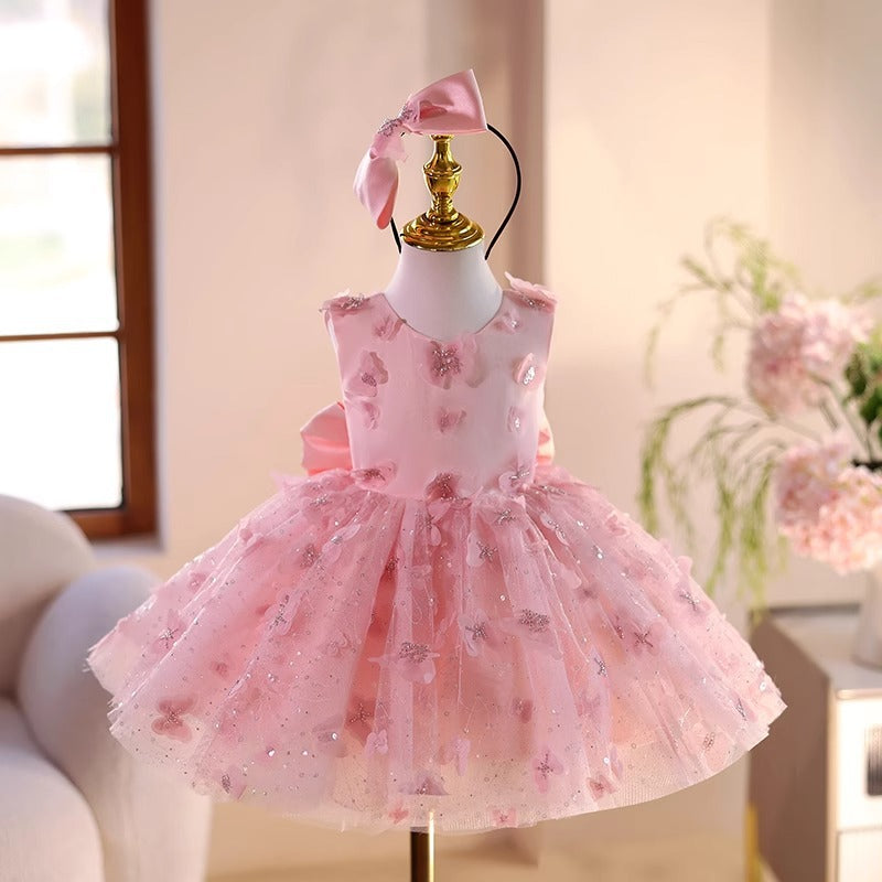 Children's Tulle Dress with Little Flowers