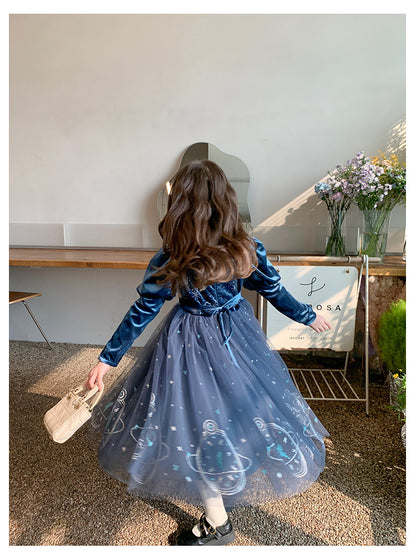 Children's Velvet Dress with Glitter