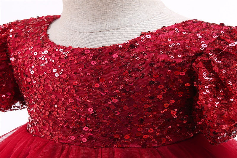 Vestido infantil rojo brillante