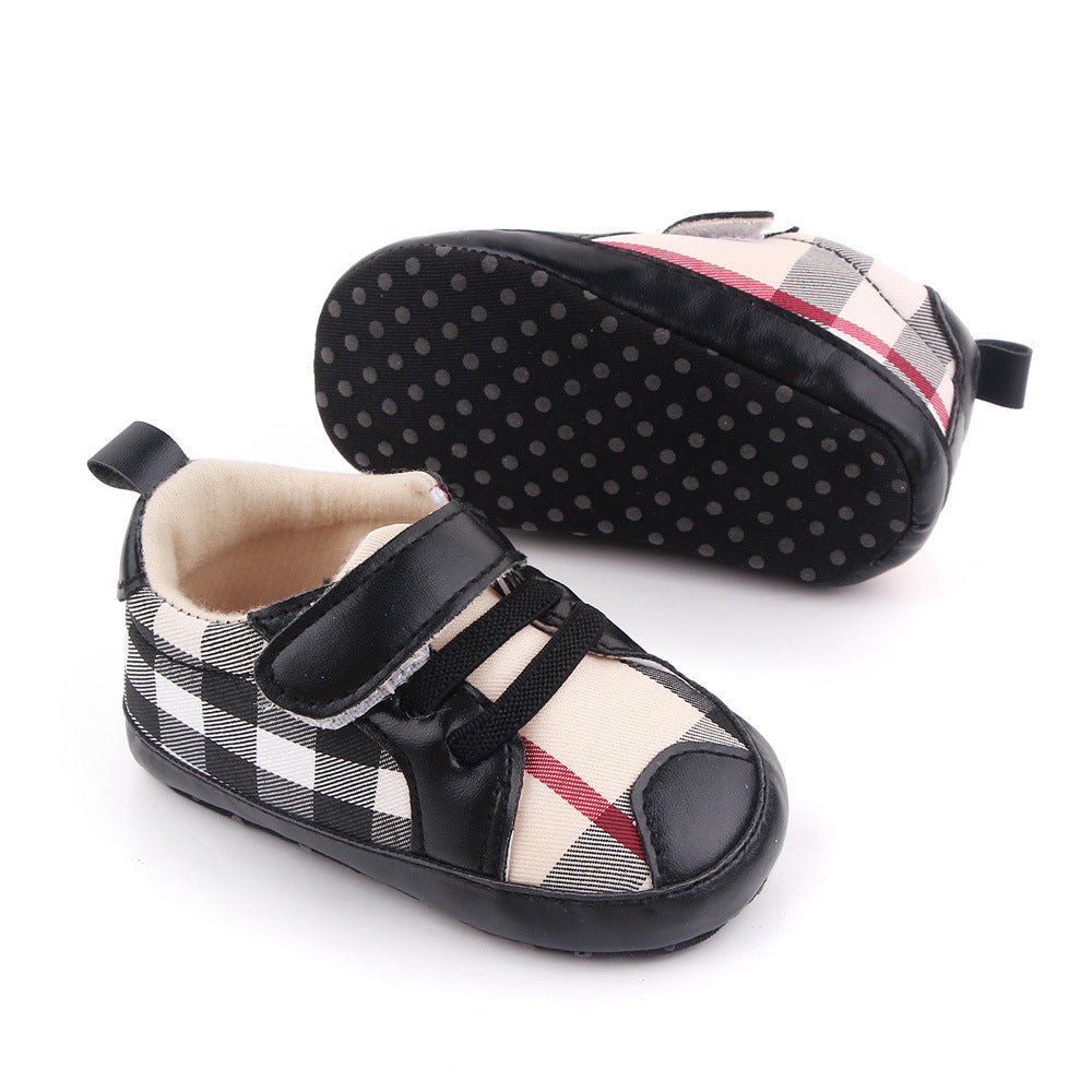 Zapatillas de velcro a cuadros para niños 