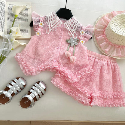 Girls' Lace Floral Set