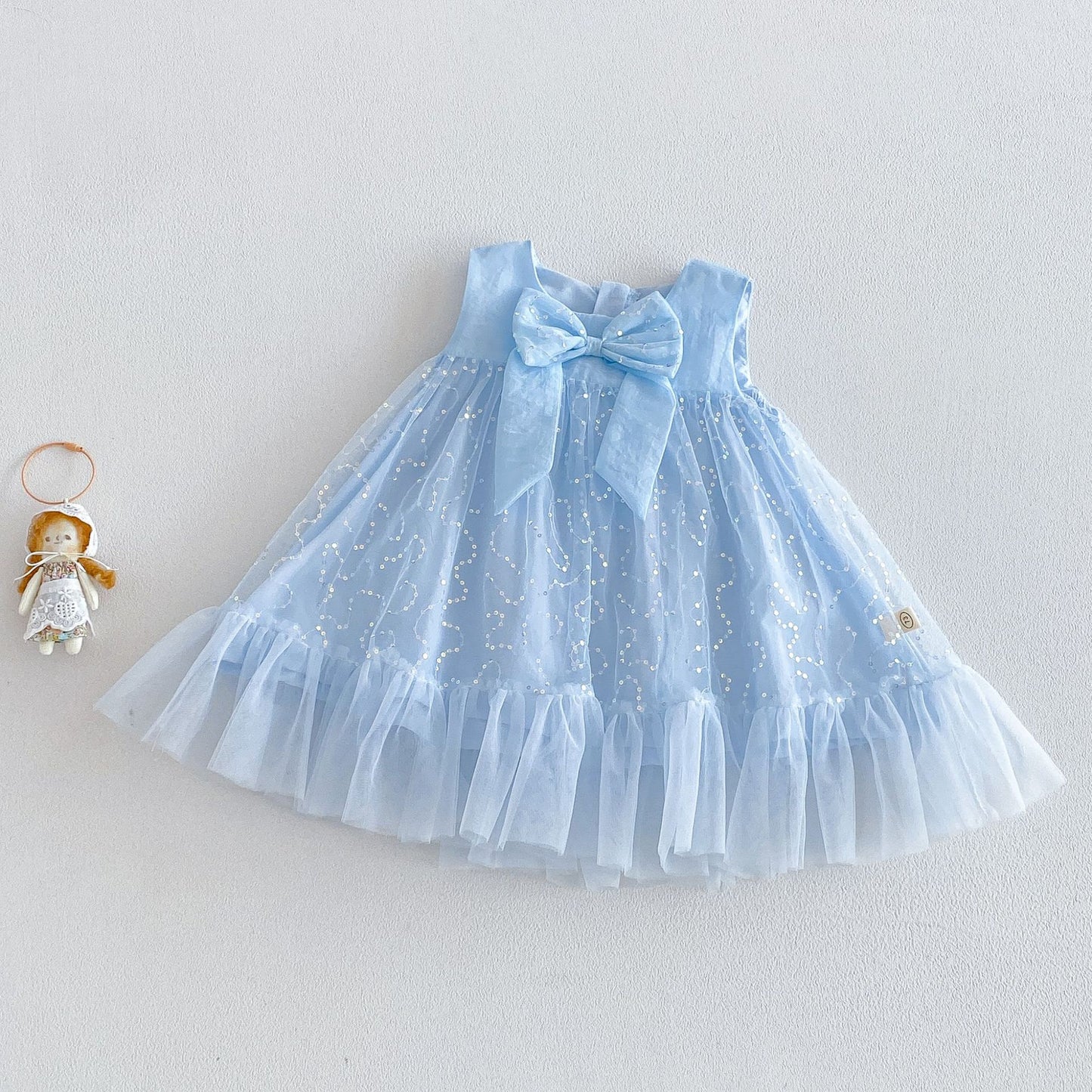Children's Dress in Sparkly Tulle with Bow