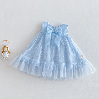 Children's Dress in Sparkly Tulle with Bow