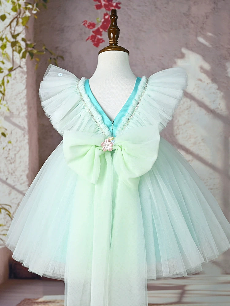 Blue Floral Party Dress for Girls