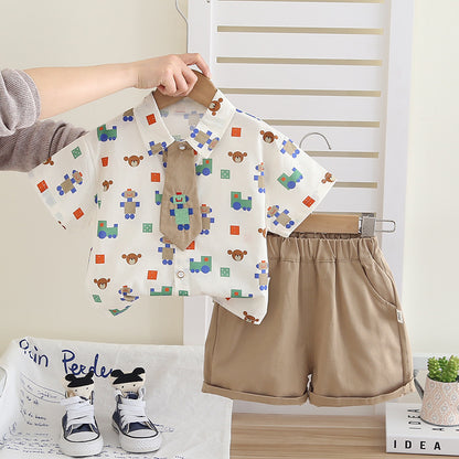 Boys' Teddy Bear Bow Tie Set