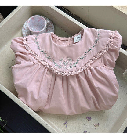 Children's Dress with Lace and Flowers