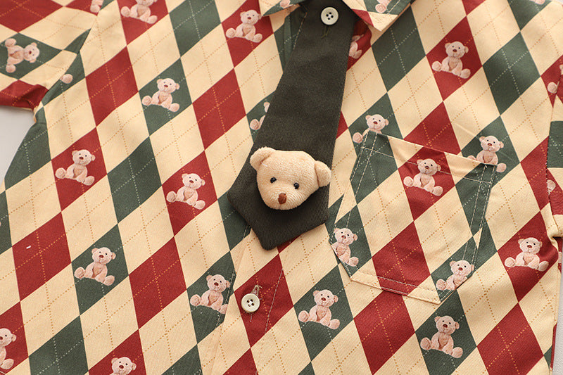 Children's Teddy Bear Set with Bow Tie