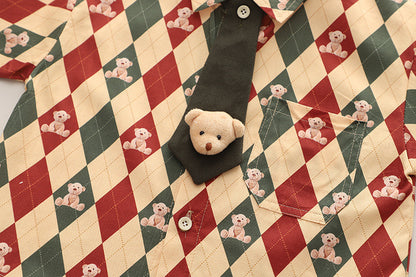 Children's Teddy Bear Set with Bow Tie