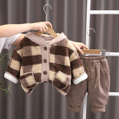 Boys' Winter Checkered Outfit