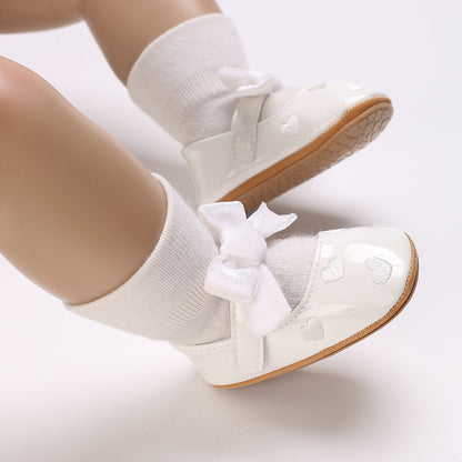 Children's Shoe with Bow and Hearts