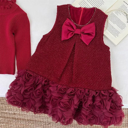 Infant Girls’ Floral Bow Outfit Set