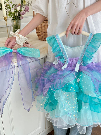 Vestido infantil con lazo de sirena 