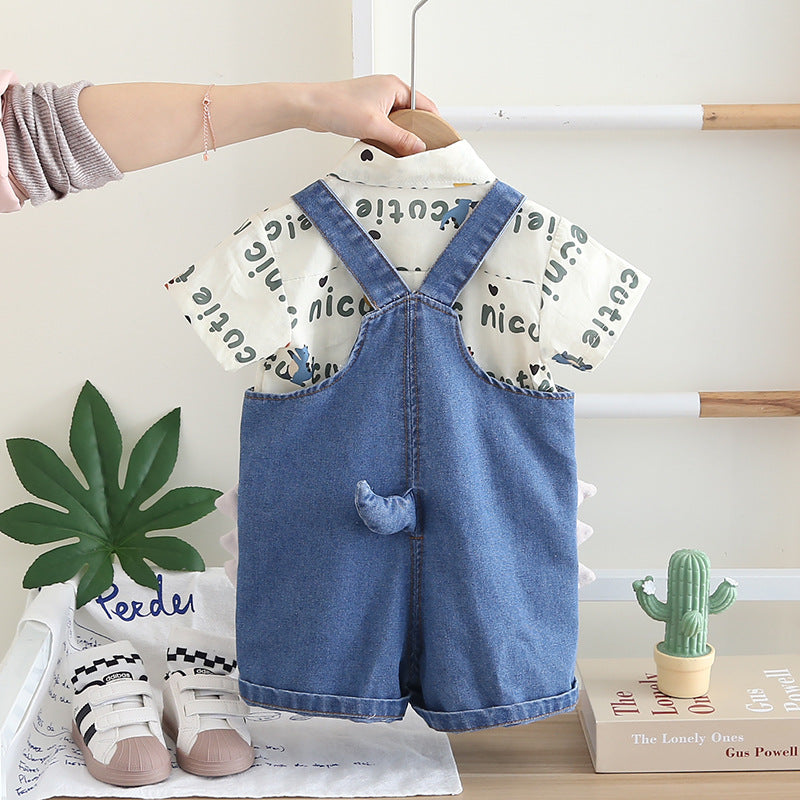 Children's Denim Overalls with Shirt
