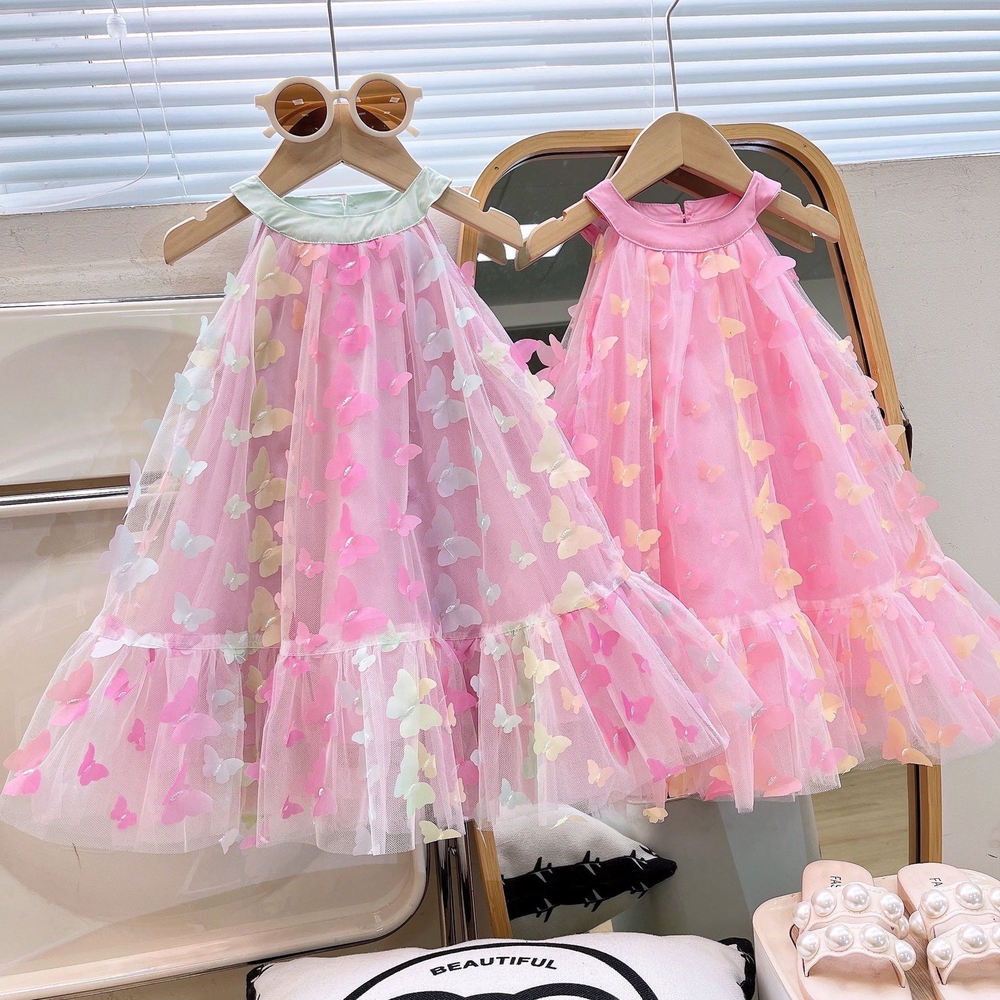 Children's Tulle Dress with Butterflies