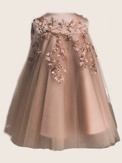 Floral Embroidered Children's Party Dress