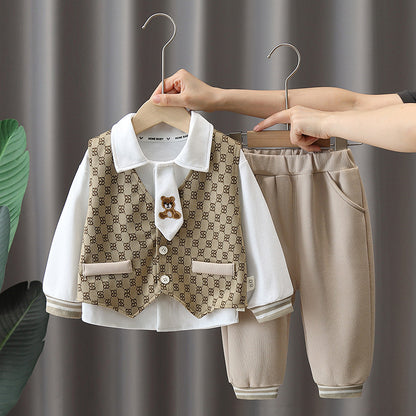Conjunto de 3 piezas para niño con corbata 