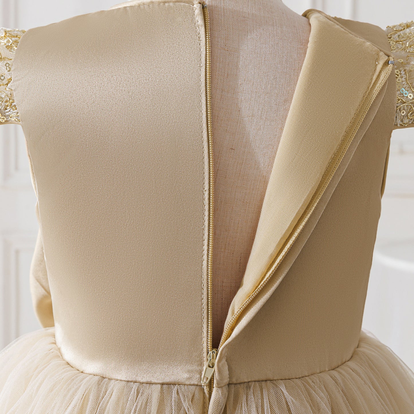 Children's Party Dress with Flowers and Bow