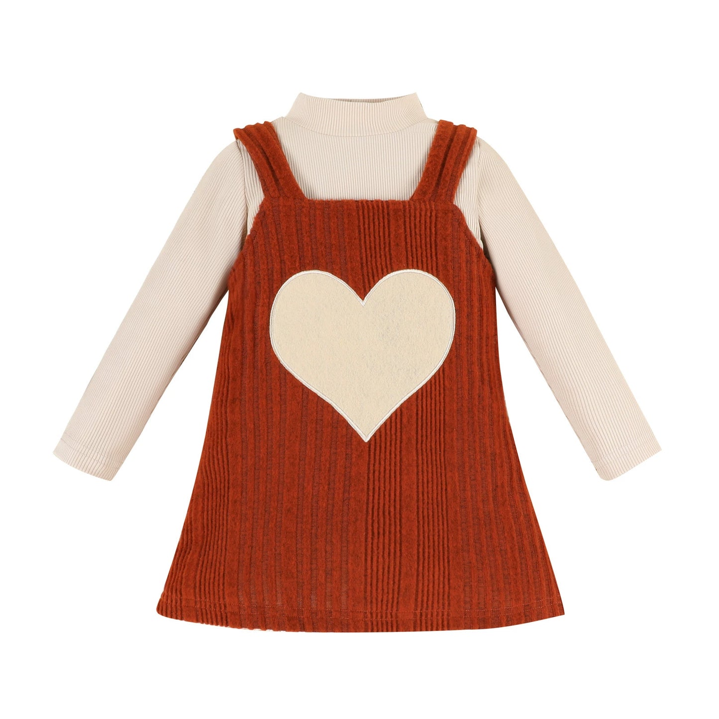 Vestido + blusa de corazón para niños 