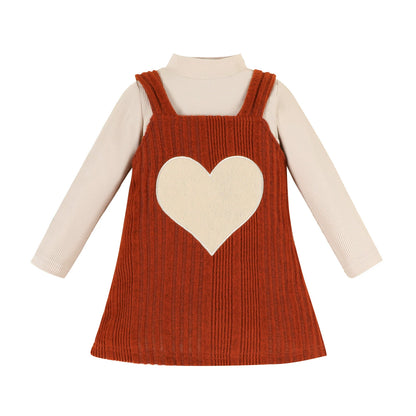 Vestido + blusa de corazón para niños 