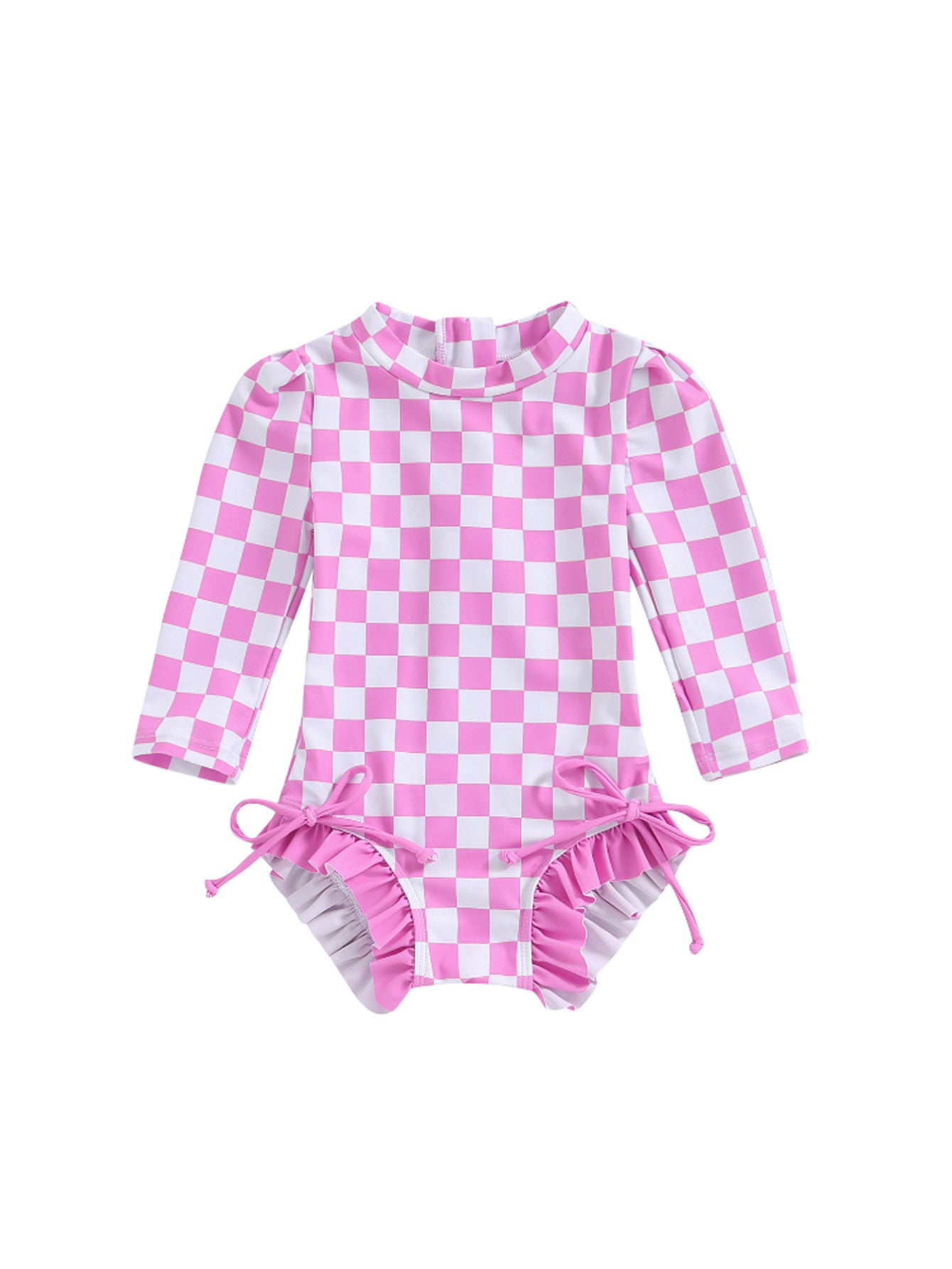 Girls' Plaid Swimsuit with Bows