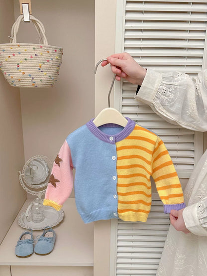 Children's Knitted Sweater with Stripes and Stars