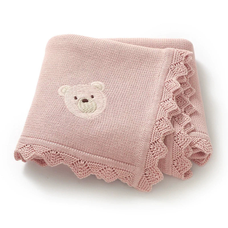 Teddy Bear Knitted Blanket