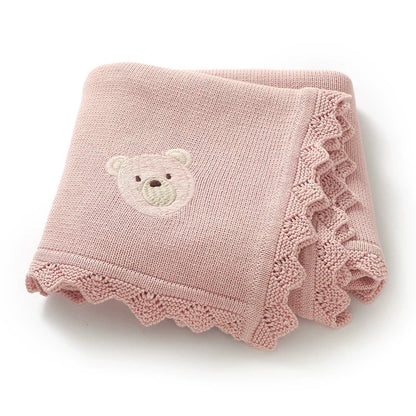 Teddy Bear Knitted Blanket