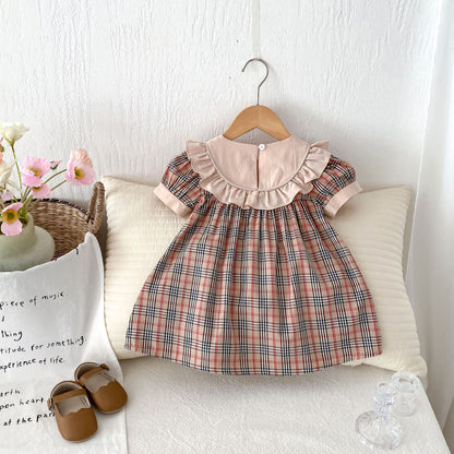 Children's Plaid Teddy Bear Dress