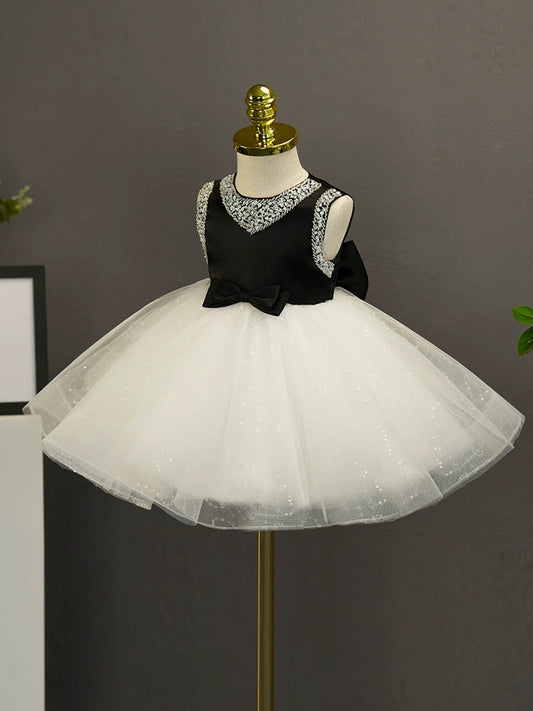 Party Dress with Bow and Rhinestones